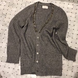 REBECCA MINKOFF Embellished Long Cardigan